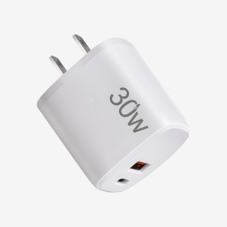 30W USB-C Dual-Plug Fast Charge Adapter